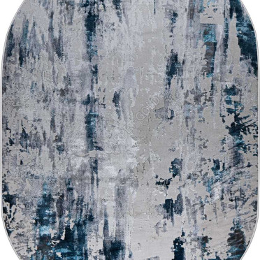 37107A OVAL BLUE FLS / L.GREY Kleopatra
