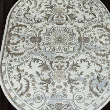 Ковер 00765A - GREY FDY / CREAM HB - Овал - коллекция SAHARA
