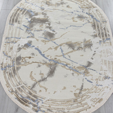 Ковер 27243A - GRY / BLUE - Овал - коллекция MOSSO