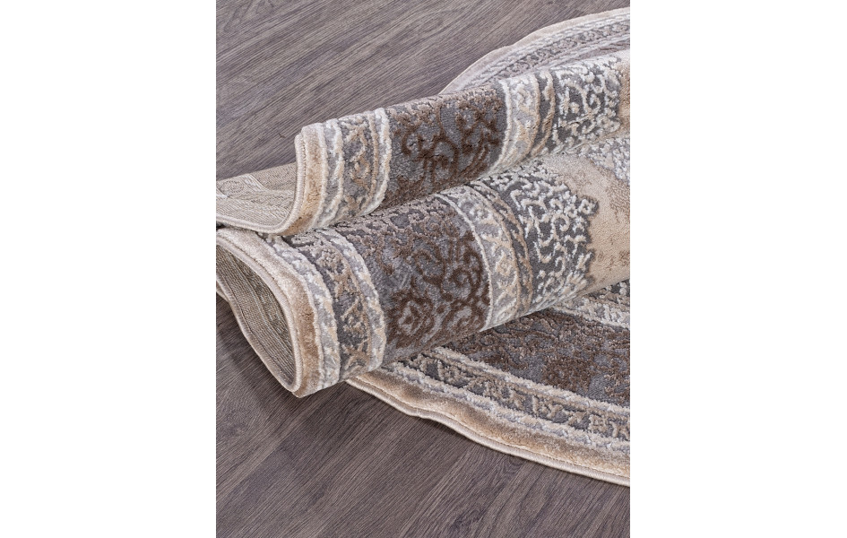 Ковер турецкий овальный 04037C GREY / BROWN - коллекция ARMINA