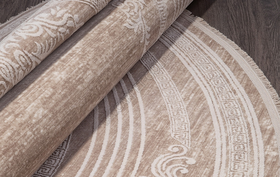 Ковер 21071Y - D.BEIGE / CREAM - круглый - коллекция MILANO