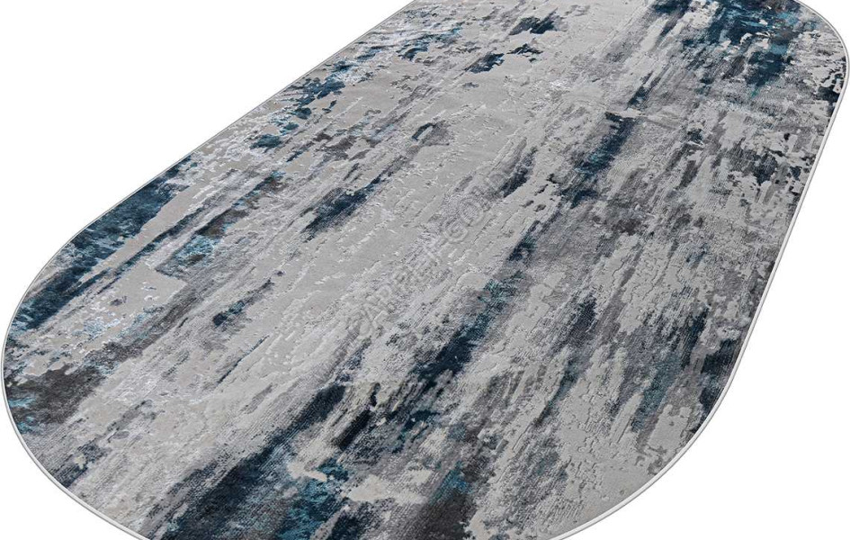 37107A OVAL BLUE FLS / L.GREY Kleopatra