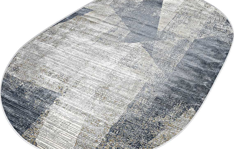 Геометрический абстрактный ковер 37616A OVAL BLUE / L.GREY Regnum