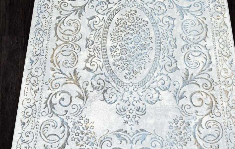 Ковер 00766A - GREY HB / L.BLUE FDY - Прямоугольник - коллекция SAHARA